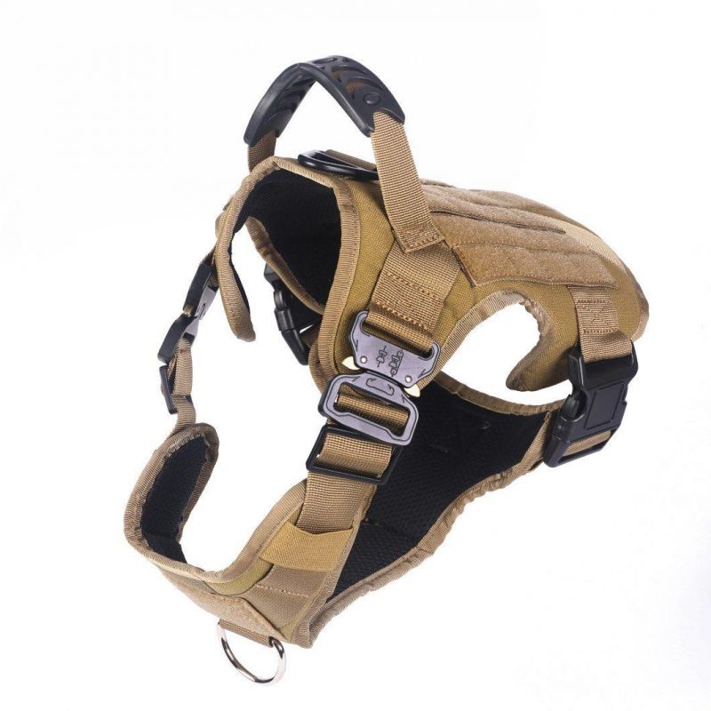 Tactical Military Adjustable Training Oxford Dog Harness Safety Vest Easy Control Front Clip for S/M/L Size