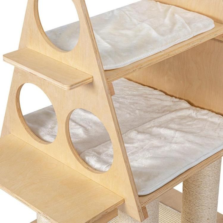 Cat Tree Multi-Level Cat Tower Furniture Pet Tree House with Spacious Perch with Perch and Sisal Column to Scratch