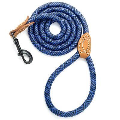 Leather Tailor Reinforce Handle Mountain Climbing Dog Rope Leash with Heavy Duty Metal Sturdy Clasp