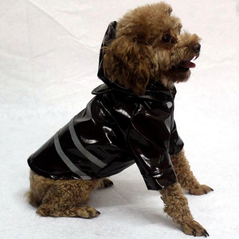 Puppy Hooded Raincoat Dog Night Reflective Safety Clothes Pet Waterproof Jacket Coat