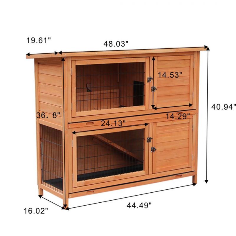 Hot Sale Waterproof Wooden Dog Cage Breathable Two Storeys Home Premium Wooden Pet House