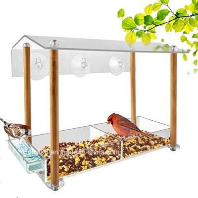 Hot Sale Transparent Acrylic Window Bird Feeder with Cheap Price