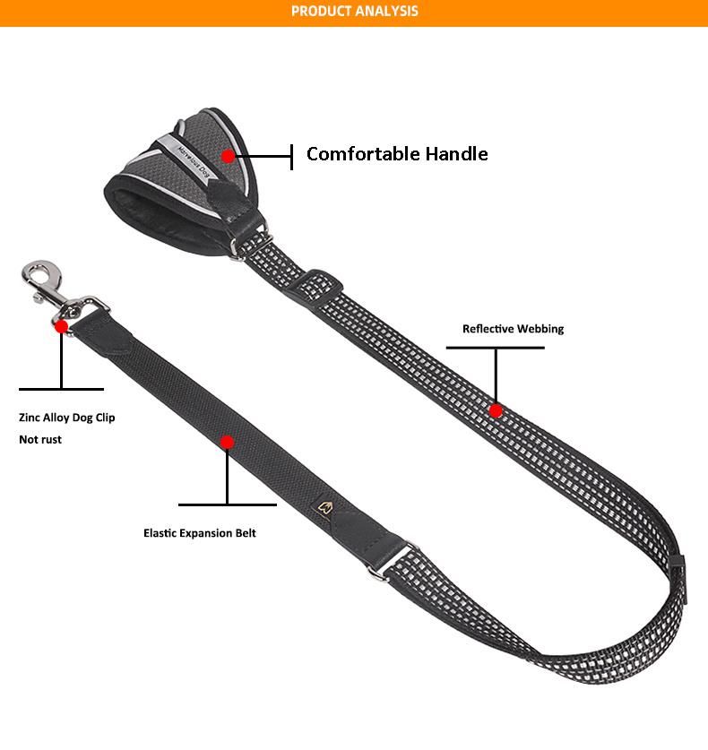 Hands Free Comfortable Dog Training Walking Leashes for Medium Large Dogs