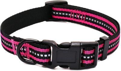 Night Reflective Double Bands Nylon Dog Collar Bark Collar