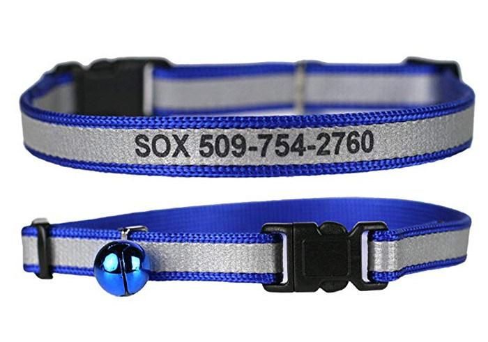 Adjustable Reflective Cat Name Collar for Small Medium Large Cat