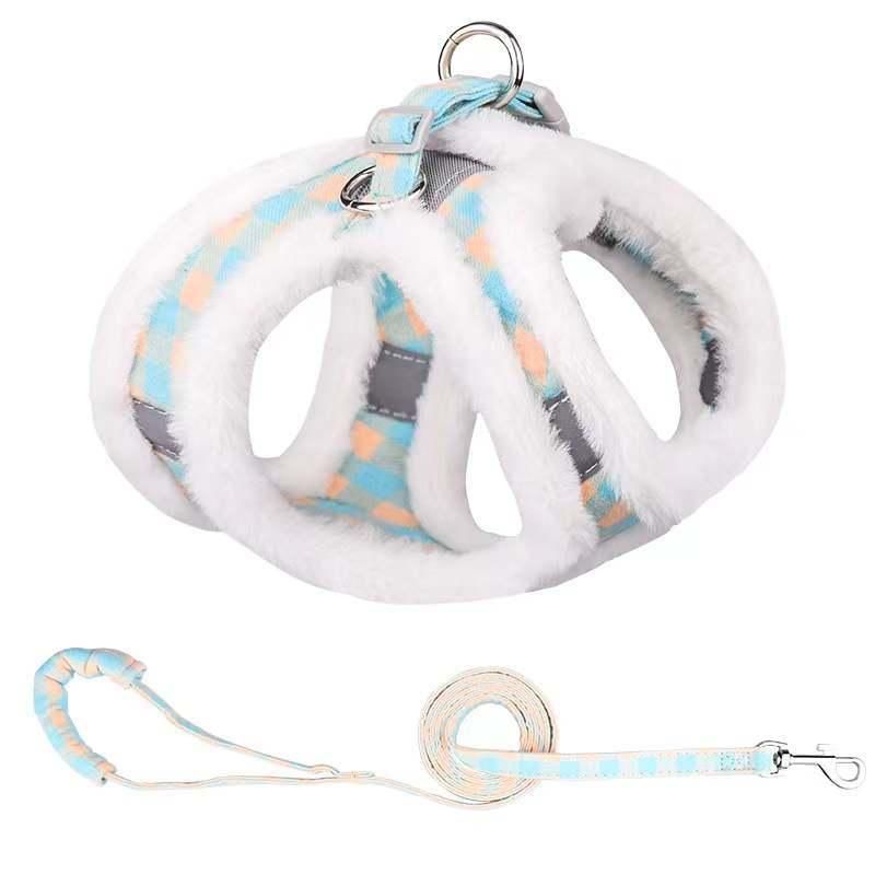 Hot Selling Multi Color Suede Fabric Retractable No Pull Dog Harness and Leash Set