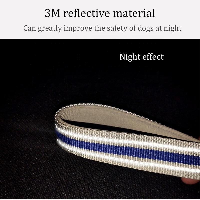 Reflective Premium Nylon Dog Collar with Metal Buckle Adjustable Collar