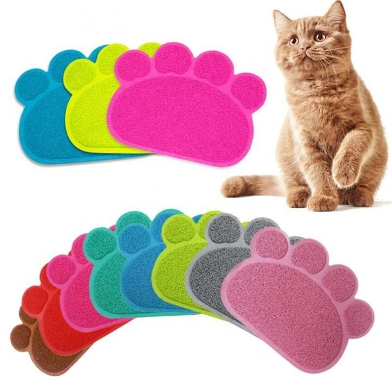 Waterproof Doormat Rug Puppy Dog Feeding Mat Paw Animal Door Mat  Paw Print Door Mat