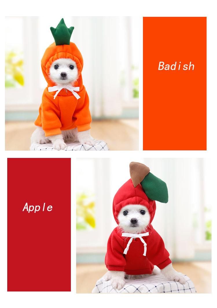 Medium Large Dog Lovely Cosplay Fruit Cloth Puppy Cat Fall Winter Pet Teddy Sweater Fleece Clothes
