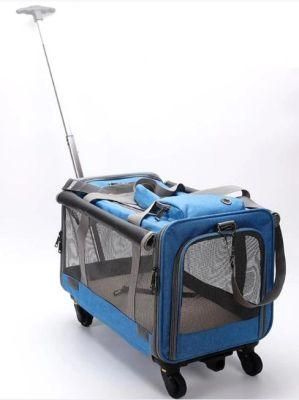 in Stock Wholesale Pet Cat Dog Bag Foldable Trolley Pet Carrier Pet Trolley