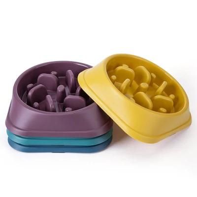 Non-Slip PP Plastic Pet Slow Eat Bowl Puppy Slow Feeder Food Bowl Dog Food Pet Slow Food Bowl