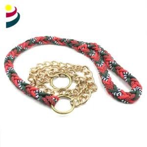 Muti Color Woven Belt, Dog Sets with Alloy Rings Leashes