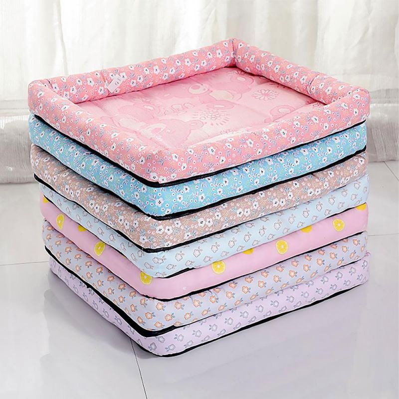 Summer Ice Silk Square Kennel Pet Beds