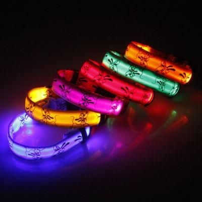 Wholesale Night Glowing Luminous, LED Night Safety Flashing Glow Dog Pet Collar// Collar for Dogs Collars Accept Customized Logo