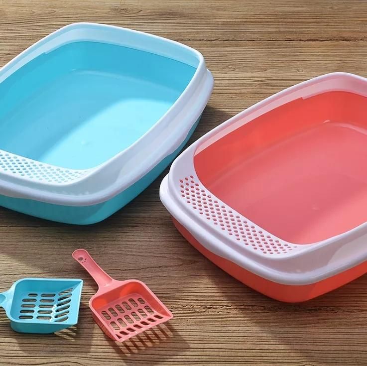 Amazon Hot Sell Plastic Cat Clean Toilet Litter Box with Poop Scoop