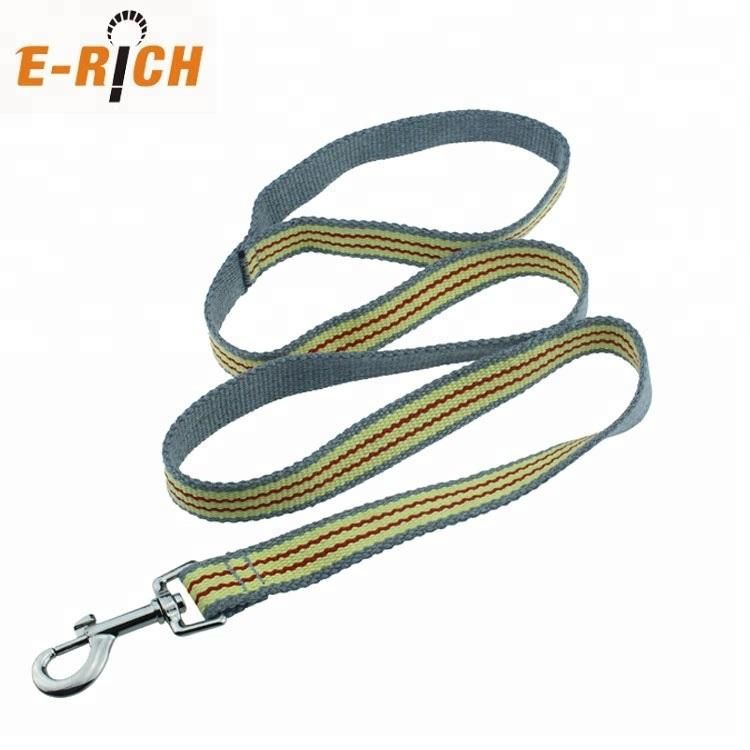 Factory Wholesale Stripe Cotton Pet Dog Leash Lead for Outdoor