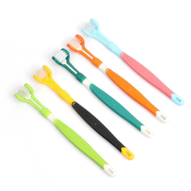 Distinctive 3D Pet Toothbrushes Super Soft Double Sided Pet Toothbrush for Puppy Small Dog and Cat