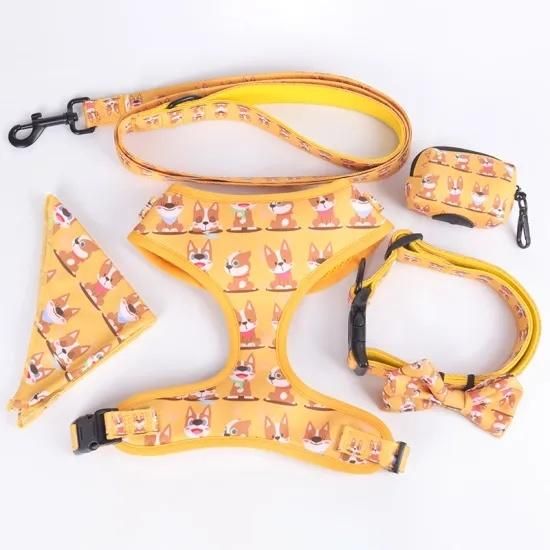 2021 Wholesale Sublimation Custom Dog Harness Soft Padded Handle Strong Dog Leash and Harness for Outdoors