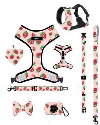 2021 Top Sellers Amazon Designers Pet Vest Personalized Harness Set, Adjustable Custom Bow Dog Harness Set