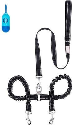 Comfortable Shock Absorbing Reflective Bungee Lead Walk 2 Dogs with Ease Dog Leash
