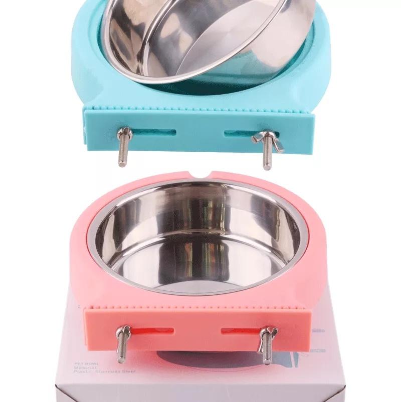 Hanging Cage Stainless Steel Pet Bowl Suitable for Puppy Feeding Water Bowl