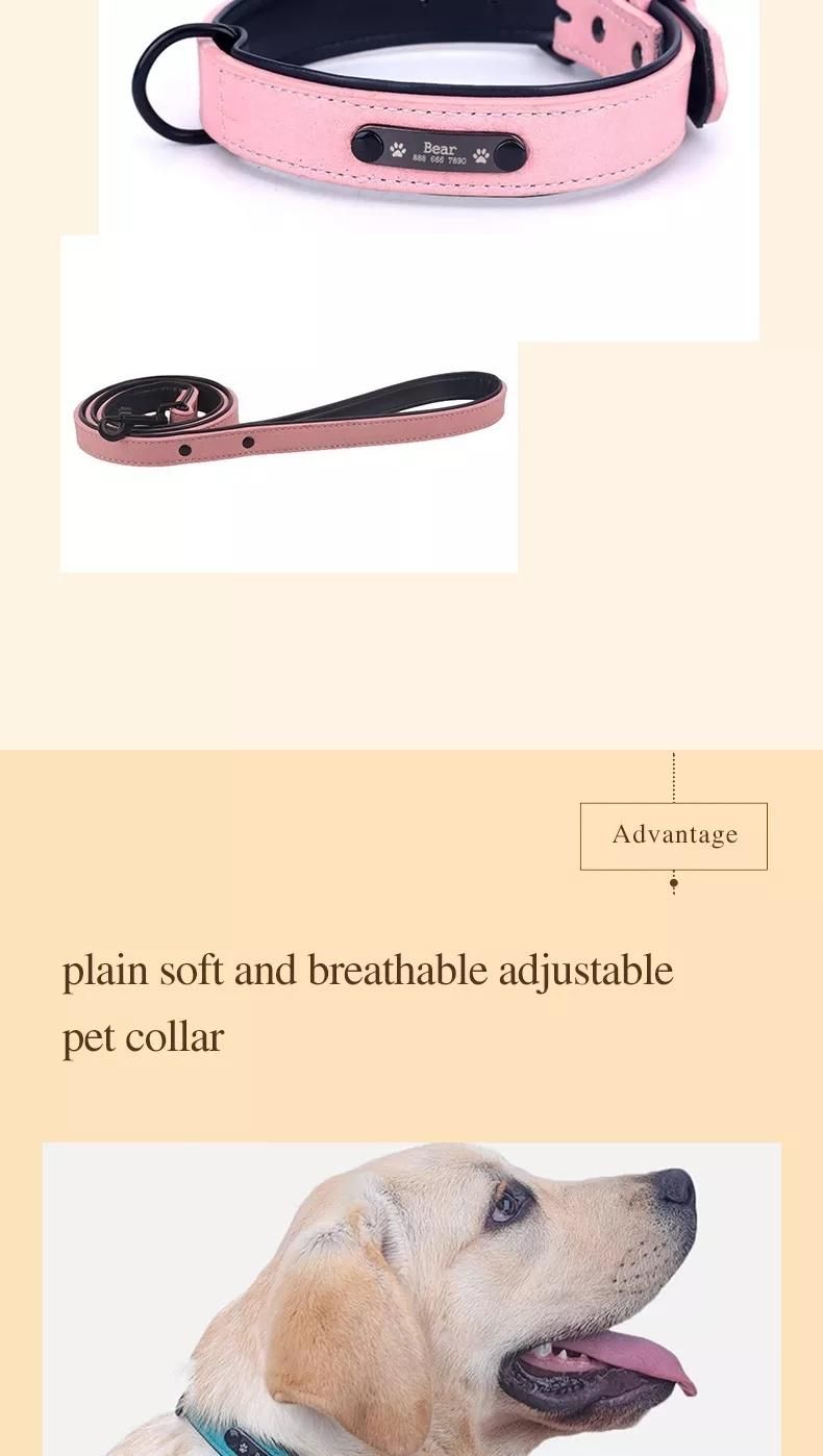 Leather Dog Collar Soft & Breathable Padded Elegant Design Dog Collar Fashion Dog Collar