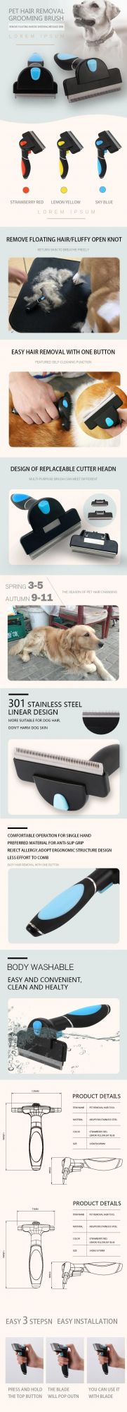 Manufacturer Pet Hair Deshedding Brush