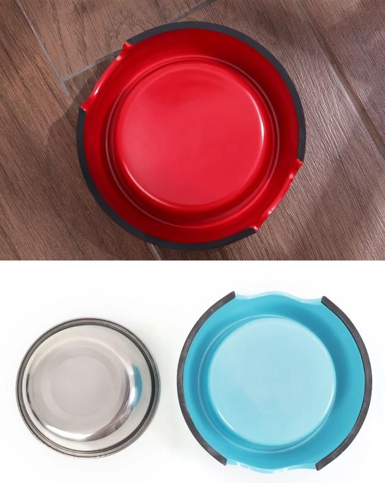 Multi-Color Melamine Stainless Steel Non-Slip Pet Bowl Durable Cute Feeding Water Dog Bowl