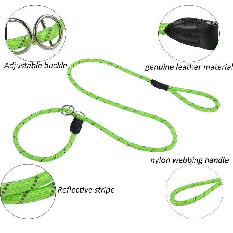 Adjustable Reflective Training Mountain Nylon Rope Dog Leash for Climbing and Walking