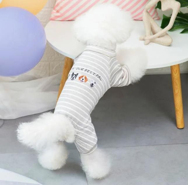 Pet Clothes Dog Clothes Autumn Winter Teddy Small Dog Pet Winter Stripe Dog Home Clothes