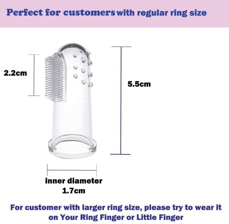 Hot Sale Fit Finger Design Soft Free BPA Material Dog Finger Toothbrush