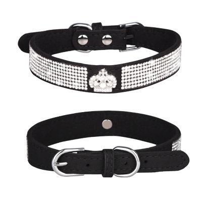 Customized Diamond Leather Dog Collar From Factory