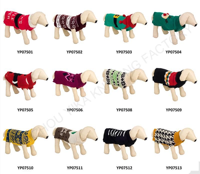 RPET Jacquard Christmas Pet Apparel Turtleneck Sleeveless Snowflake