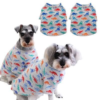 Dark Grey Background Dinosaur Pattern Dog Clothes