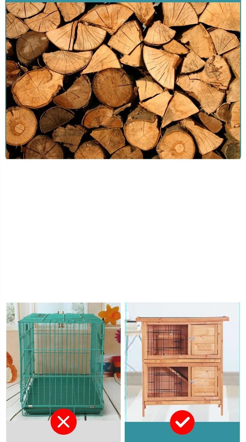 Detachable Double-Layer Solid Wood Fir Rabbit Cage Small and Medium Pet Kennel Poultry Breeding House Rabbit Hutch