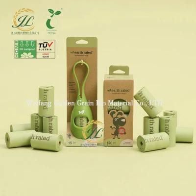 TUV Certified Pet Dog Poop Bag Eco Friendly Bio Degradable Biodegradable Cornstarch PLA Pbat Doggy Poo Dog Waste Poop Bag