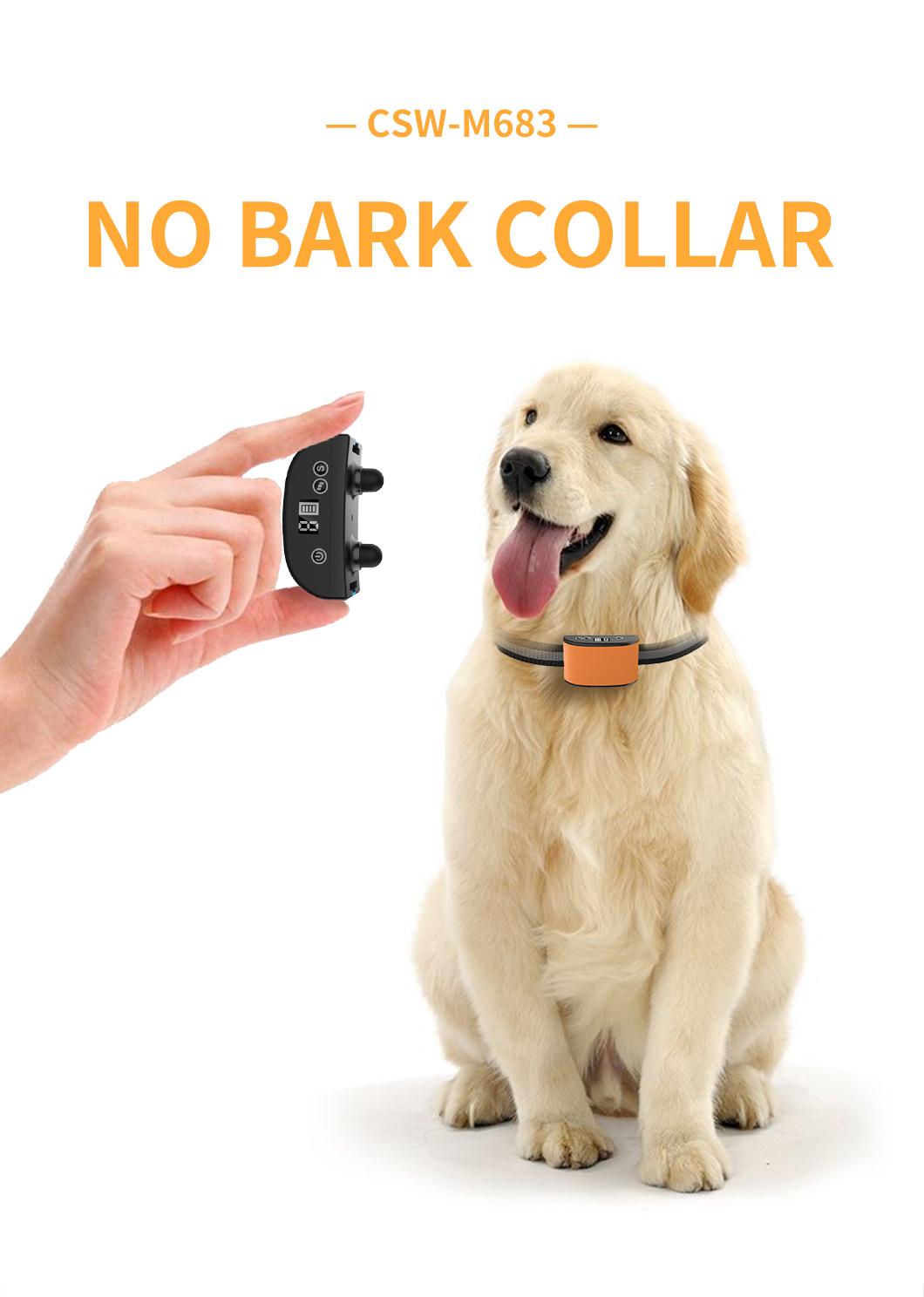 Waterproof Amazon Top Seller Rechargeable and Waterproof Shock Vibration Anti-Bark No Barking Dog Training Control Collar