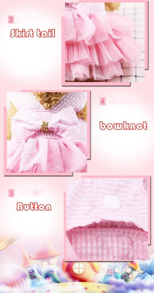Pet Dog Dress Stripe Dress Pure Colour Dress