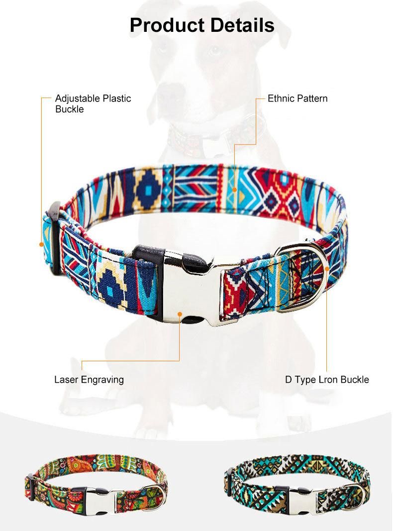 Manufacturer Customized Design Heat Transfer Teclnology Dog Collar, Metal Buckle Pet Collar