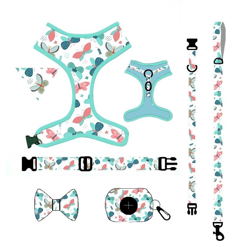 Custom Harness Dog Accessories Wholesale Breathable Mesh Adjustable Cute Pet Dog Harness Vest Mesh Dog Harness Dog Clothes