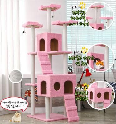 Hot Sale Simple Wooden New Design Cat Tree House Cat Climbing Scratching Tree Sisal Scratch