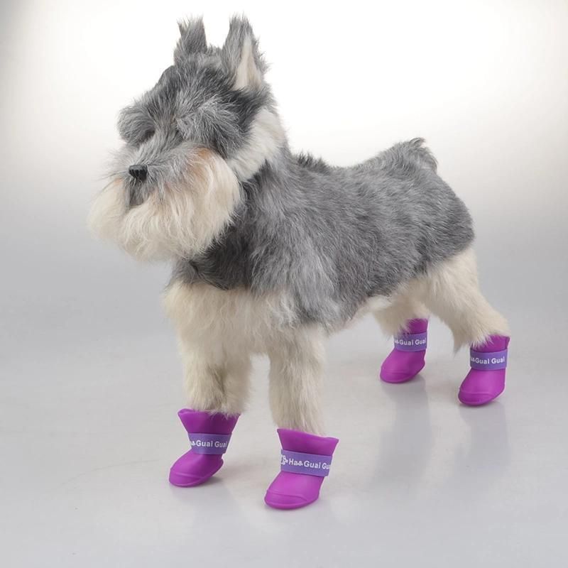 4PCS/Set Outdoor Dog Shoes Pet Rain Boots Waterproof Summer Pets Boots