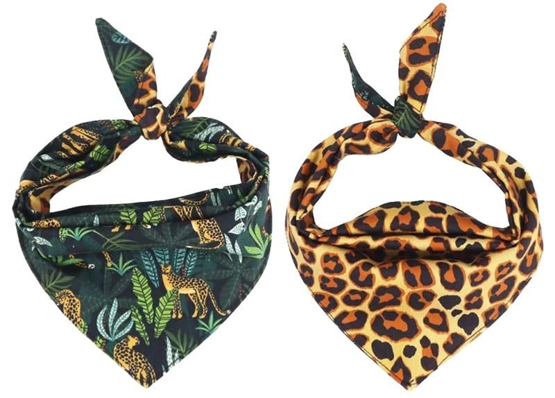 Pattern Dog Collar Leash and Bandana Set, Dog Soft Harness Pattern Collar Leash and Poop Bags Custom Print Set