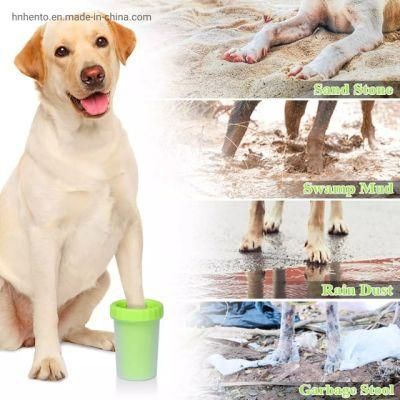 Portable Pet Dog Paw Cleaner Plunger Wash Feet Cup Brush Cat Dog Foot Washer