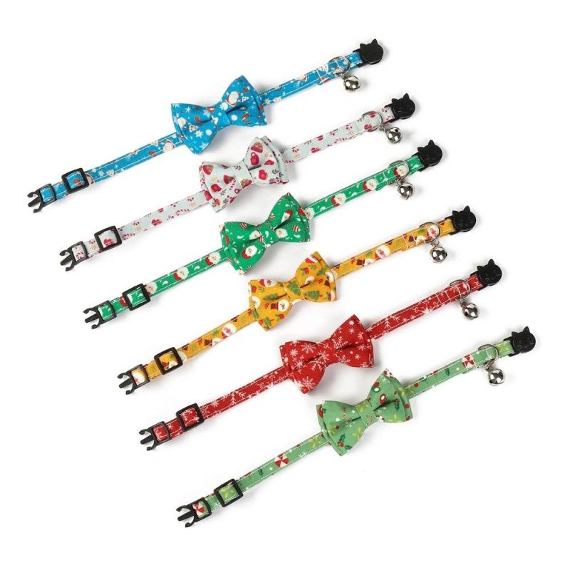 Breakaway Custom Cat Pet Collar, Luxury Private Label Bowknot Necklace Adjustable Cat Collar//