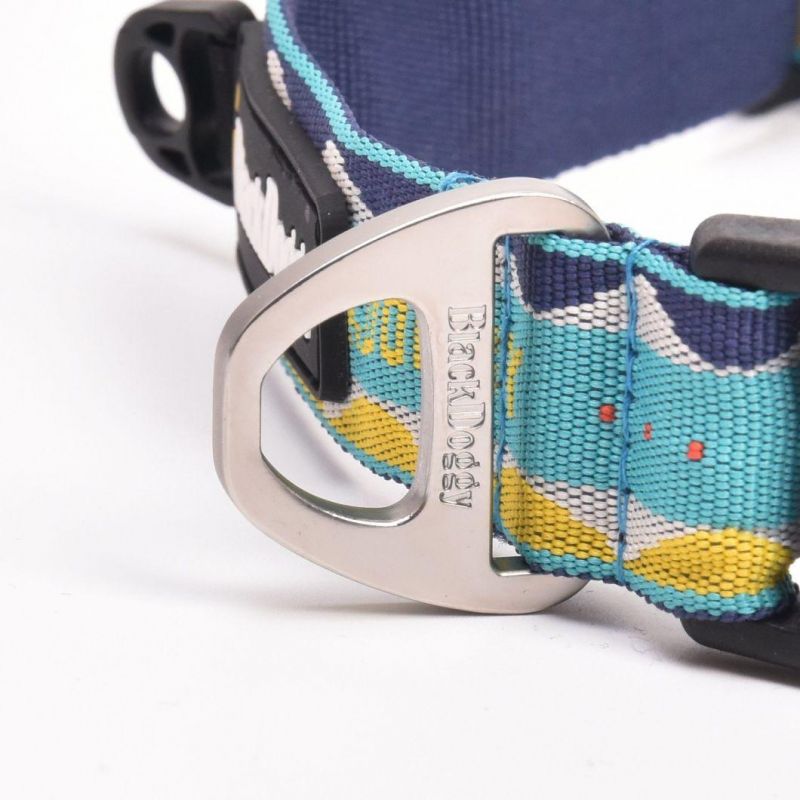 Wholesale Rainbow Jacquard Weave Pet Accessories Dog Leash with New Design Adjustable Neckline