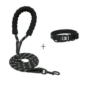 Dog Leash and Collar Set Black M