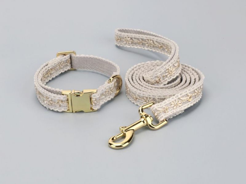 Unique Design Custom Palace Dog Collar with Gold Lining