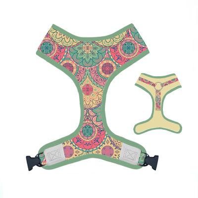 Thermal Transfer Printing Leopard Soft Neoprene Harness for Pet Dog