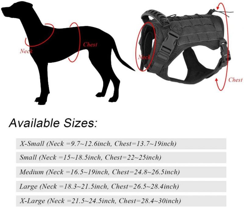 Tactical Service Dog Vest Harness Outdoor Training Handle Water-Resistant Dog Harness